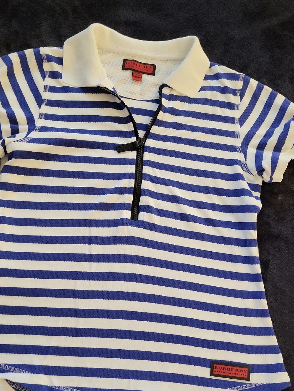 Burberry Zip Up Puff Sleeves Top Jrs. Med